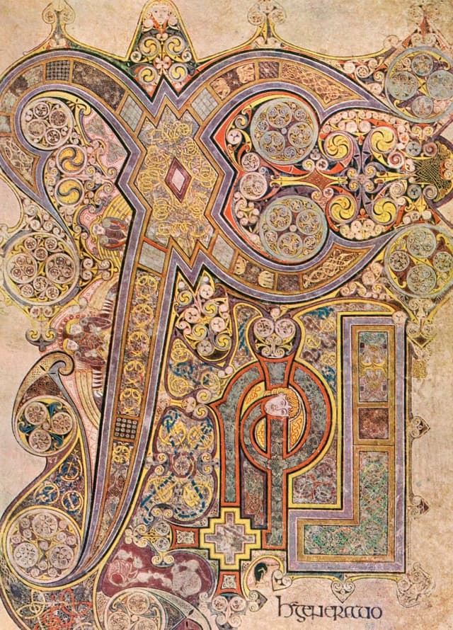 The Chi Rho Monogram, Unknown Insular scribe-artists (traditionally associated with the community of Columba, Iona and Kells)