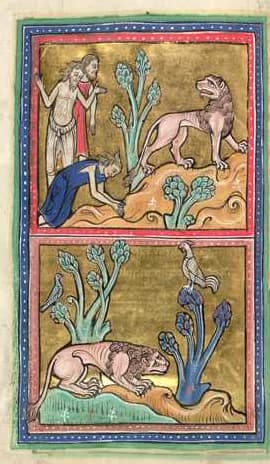 The Lion, King of Beasts, Unknown English illuminator (made for the Benedictine priory of St Andrew, Rochester)
